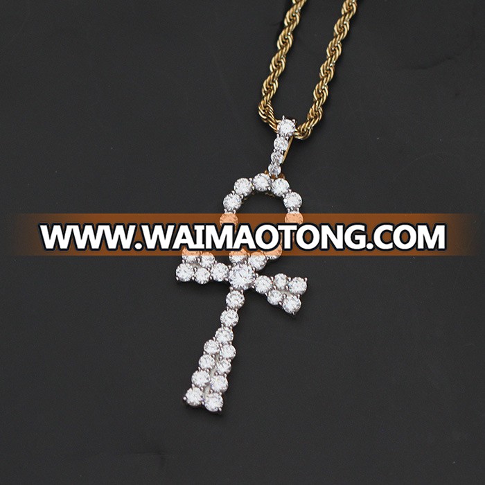 White CZ 925 Sterling Silver Cross Pendants Jewelry Micro Set