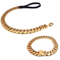 Rarlon cuban link dog chain collar steel pitbull dog collars